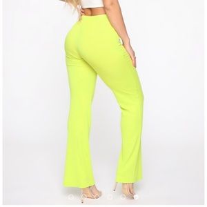 Neon ribbed pants